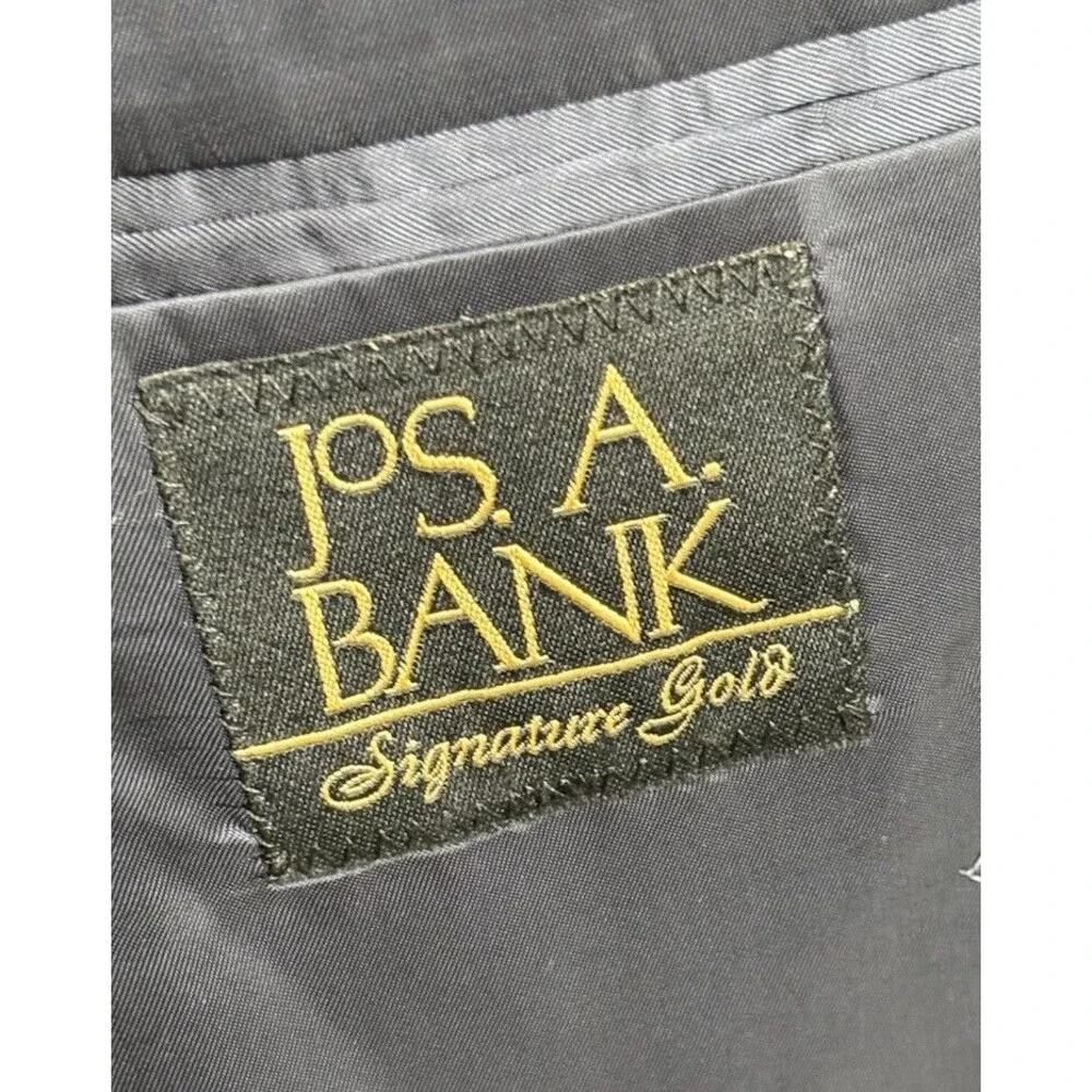 Jos A Bank Navy Blue Signature Gold 46S 100% Wool Blazer Sport Coat Jacket
